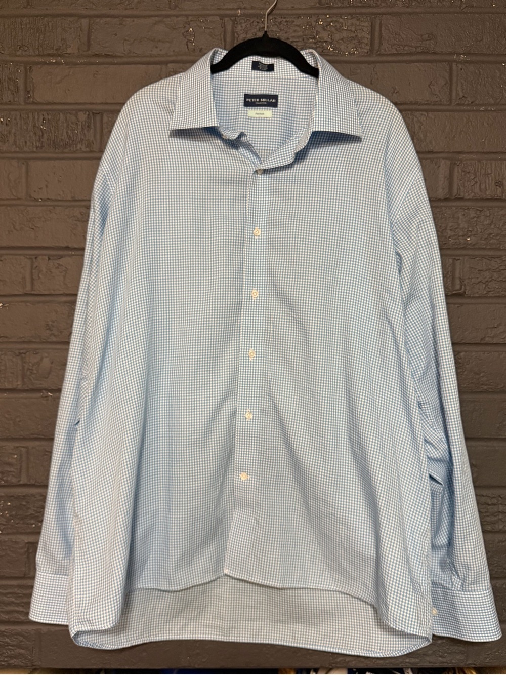 Peter Millar Light Blue Micro-Check Dress Shirt - Flex Finish